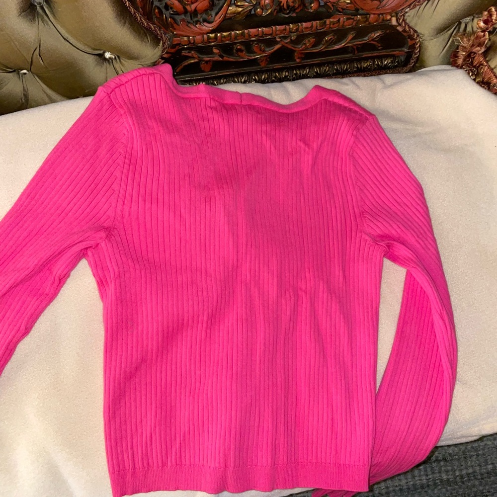 Forever 21 hot pink ribbed cardigan